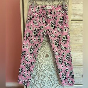 Aeropostale youthful, vibrant, pink floral cropped Lola jeggings size 5/6. Y2K